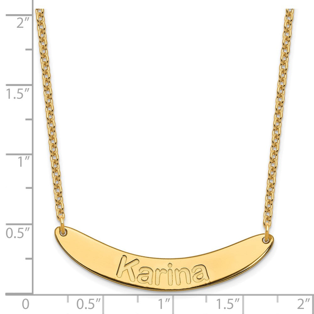 SS/Gold-plated Medium ARIAL ROUNDED Curved Bar Necklace XNA1240GP
