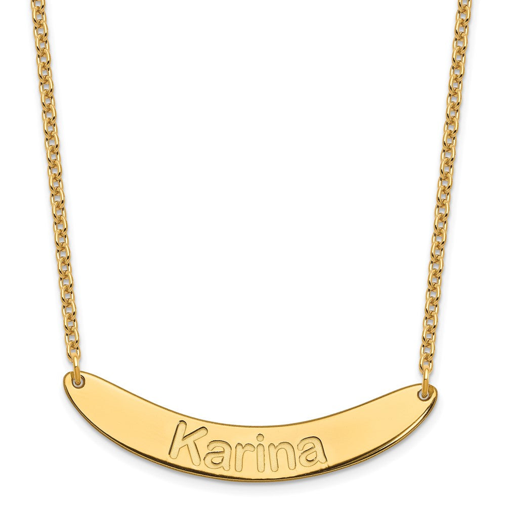 SS/Gold-plated Medium ARIAL ROUNDED Curved Bar Necklace XNA1240GP