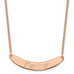 SS/Rose-plated Medium ARIAL ROUNDED Curved Bar Necklace XNA1240rp