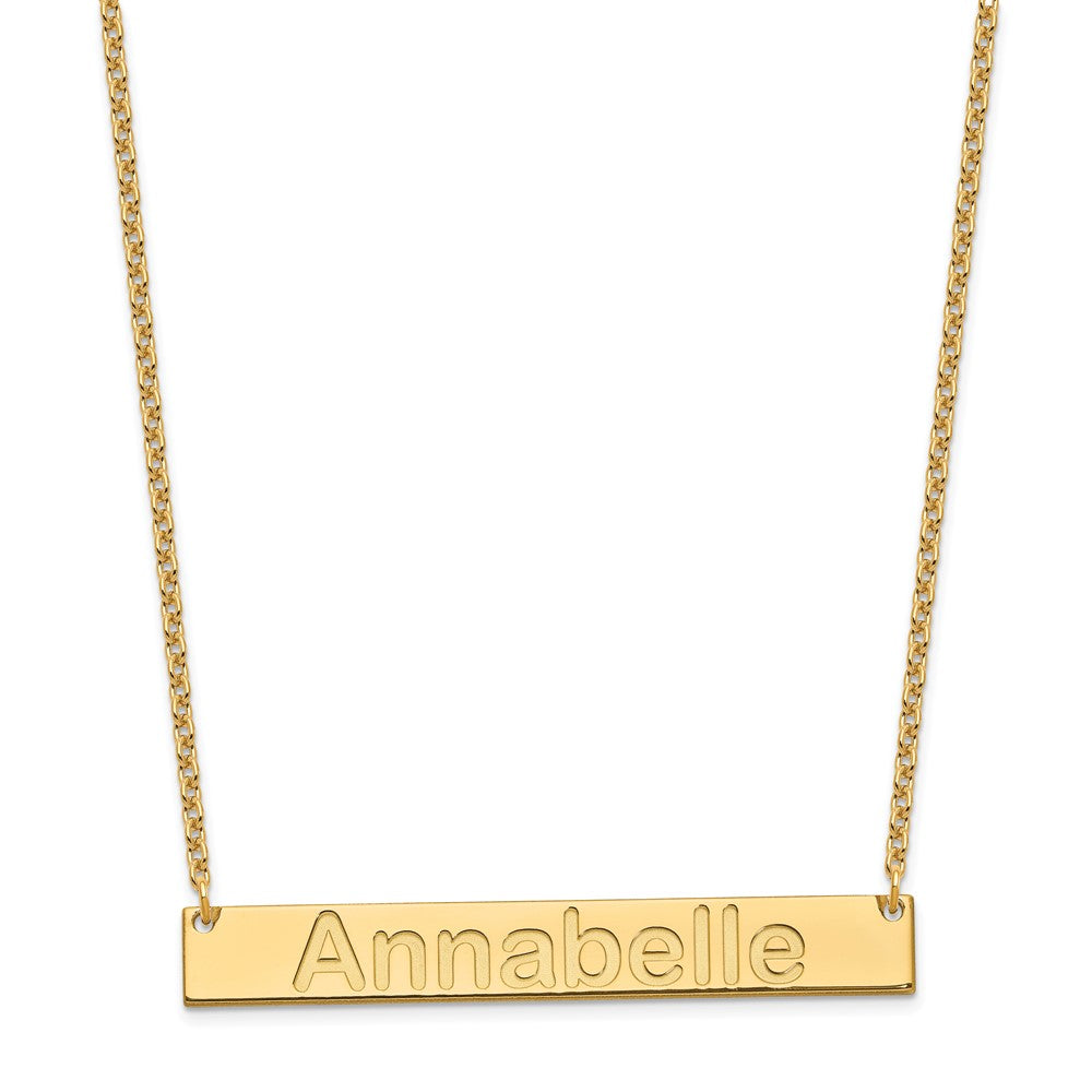 Sterling Silver/Gold-plated Large ARIAL ROUNDED Bar Necklace XNA1241GP