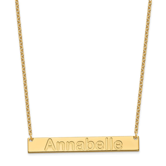 Sterling Silver/Gold-plated Large ARIAL ROUNDED Bar Necklace XNA1241GP