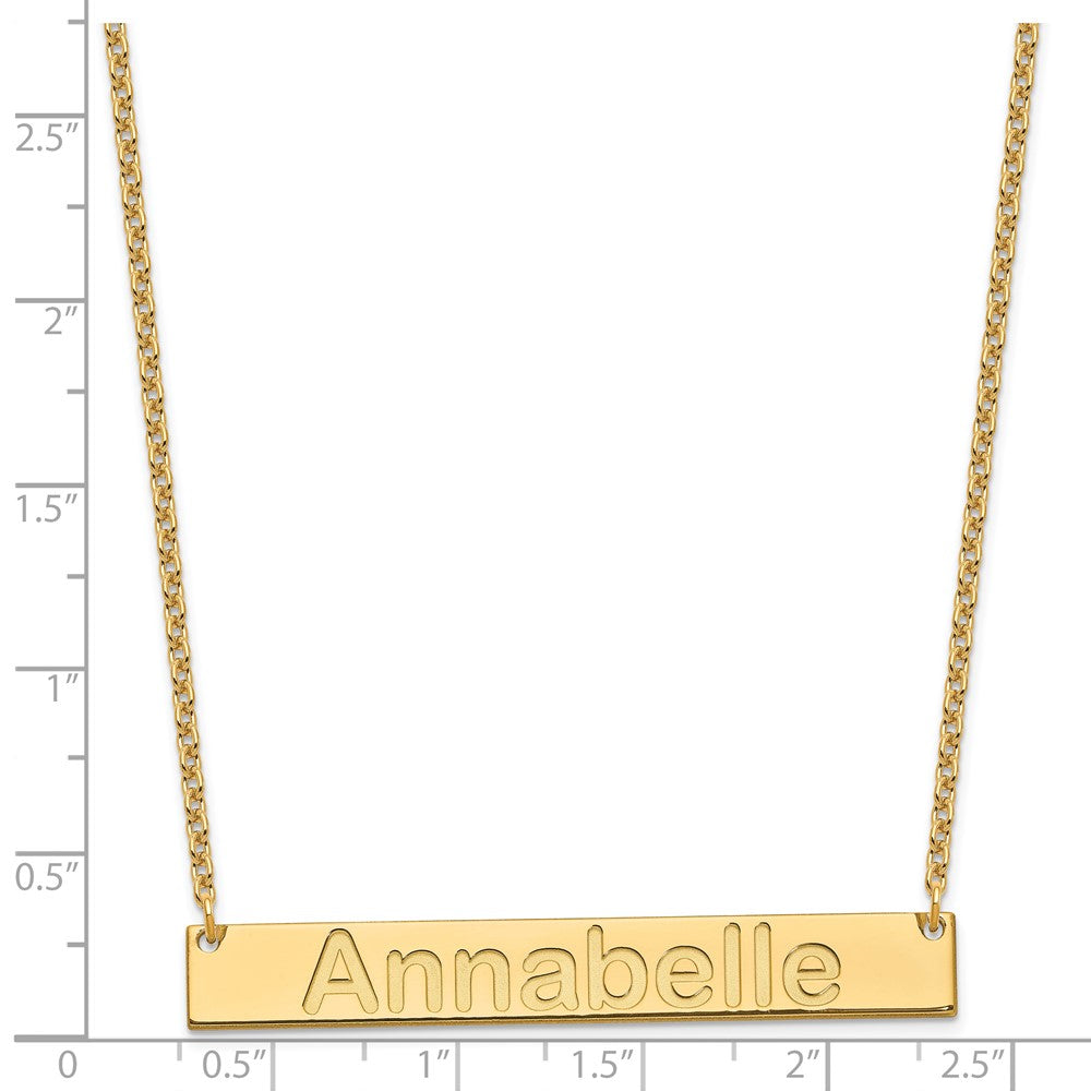 Sterling Silver/Gold-plated Large ARIAL ROUNDED Bar Necklace XNA1241GP
