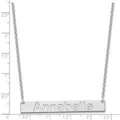Sterling Silver/Rhod-plated Large ARIAL ROUNDED Bar Necklace XNA1241SS