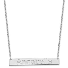 Sterling Silver/Rhod-plated Large ARIAL ROUNDED Bar Necklace XNA1241SS