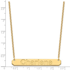 Sterling Silver/Gold-plated Large ARIAL ROUNDED Bar Necklace XNA1242GP