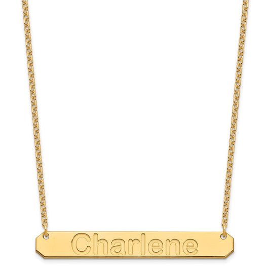 Sterling Silver/Gold-plated Large ARIAL ROUNDED Bar Necklace XNA1242GP