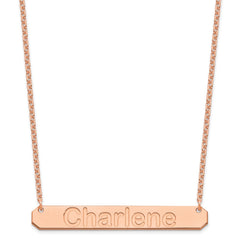 Sterling Silver/Rose-plated Large ARIAL ROUNDED Bar Necklace XNA1242RP