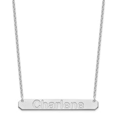 Sterling Silver/Rhodium-plated Large ARIAL ROUNDED Bar Necklace XNA1242SS