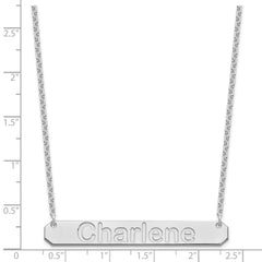 Sterling Silver/Rhodium-plated Large ARIAL ROUNDED Bar Necklace XNA1242SS