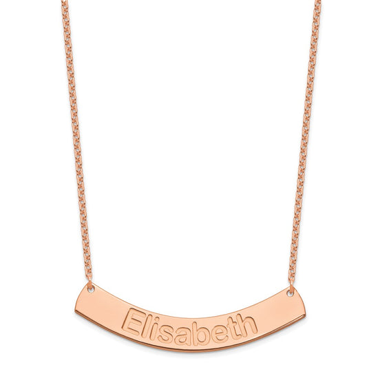 SS/Rose-plated Large ARIAL ROUNDED Curved Bar Necklace XNA1244RP