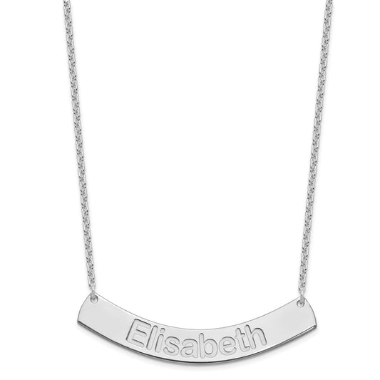 SS/Rhodium-plated Large ARIAL ROUNDED Curved Bar Necklace XNA1244SS