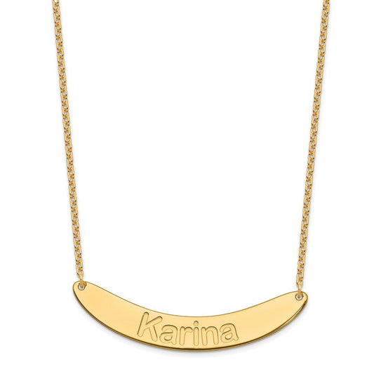 SS/Gold-plated Large ARIAL ROUNDED Curved Bar Necklace XNA1245GP