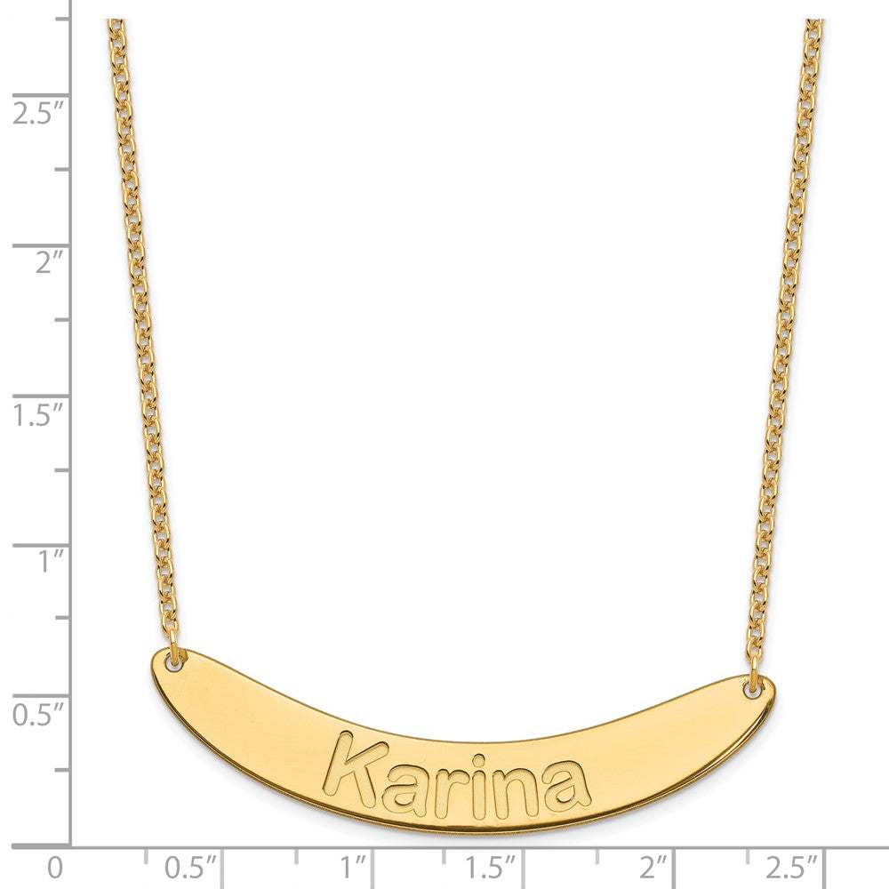 SS/Gold-plated Large ARIAL ROUNDED Curved Bar Necklace XNA1245GP