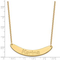 SS/Gold-plated Large ARIAL ROUNDED Curved Bar Necklace XNA1245GP