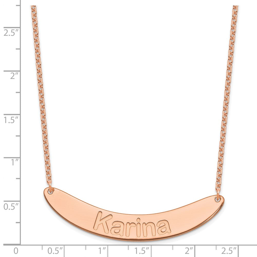 SS/Rose-plated Large ARIAL ROUNDED Curved Bar Necklace XNA1245RP