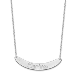 SS/Rhod-plated Large ARIAL ROUNDED Curved Bar Necklace XNA1245SS