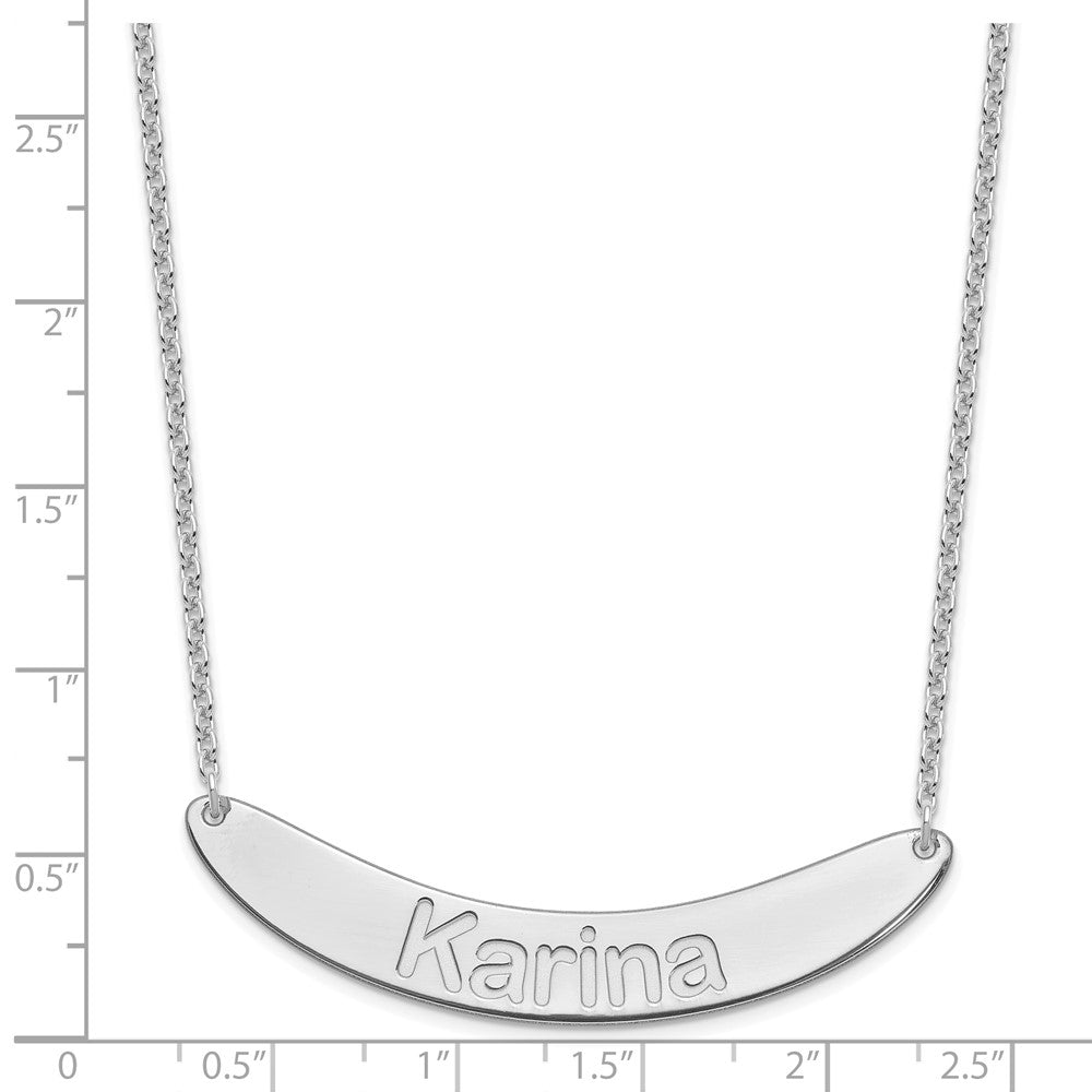 SS/Rhod-plated Large ARIAL ROUNDED Curved Bar Necklace XNA1245SS