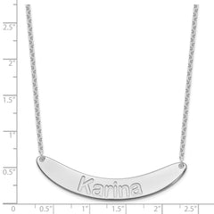 SS/Rhod-plated Large ARIAL ROUNDED Curved Bar Necklace XNA1245SS