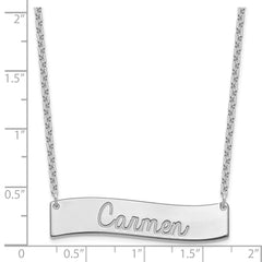 SS/Rhodium-plated Medium ALWAYS IN MY HEART Curved Bar Necklace XNA1254SS
