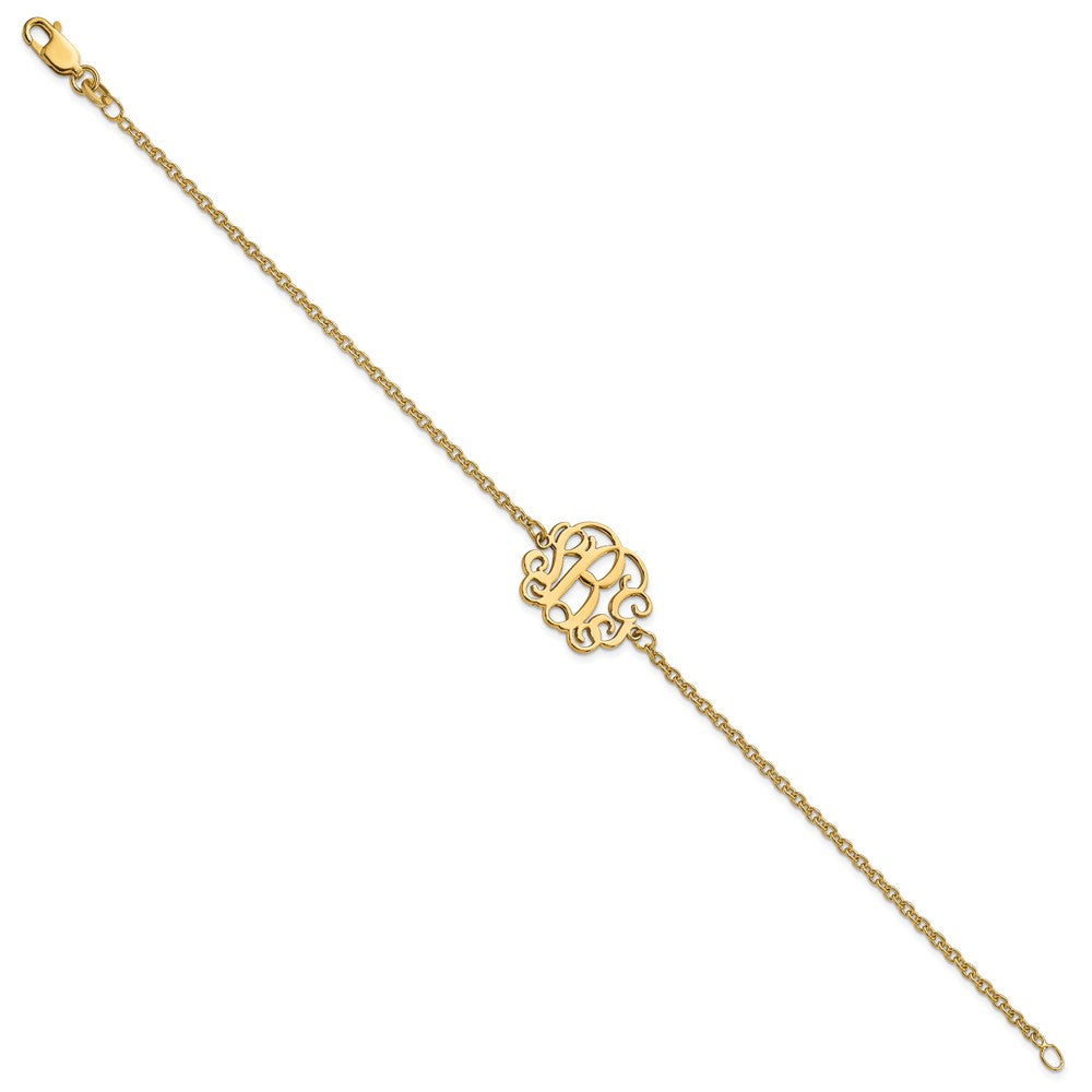 Sterling Silver/Rhodium-plated Monogram Bracelet XNA1265GP