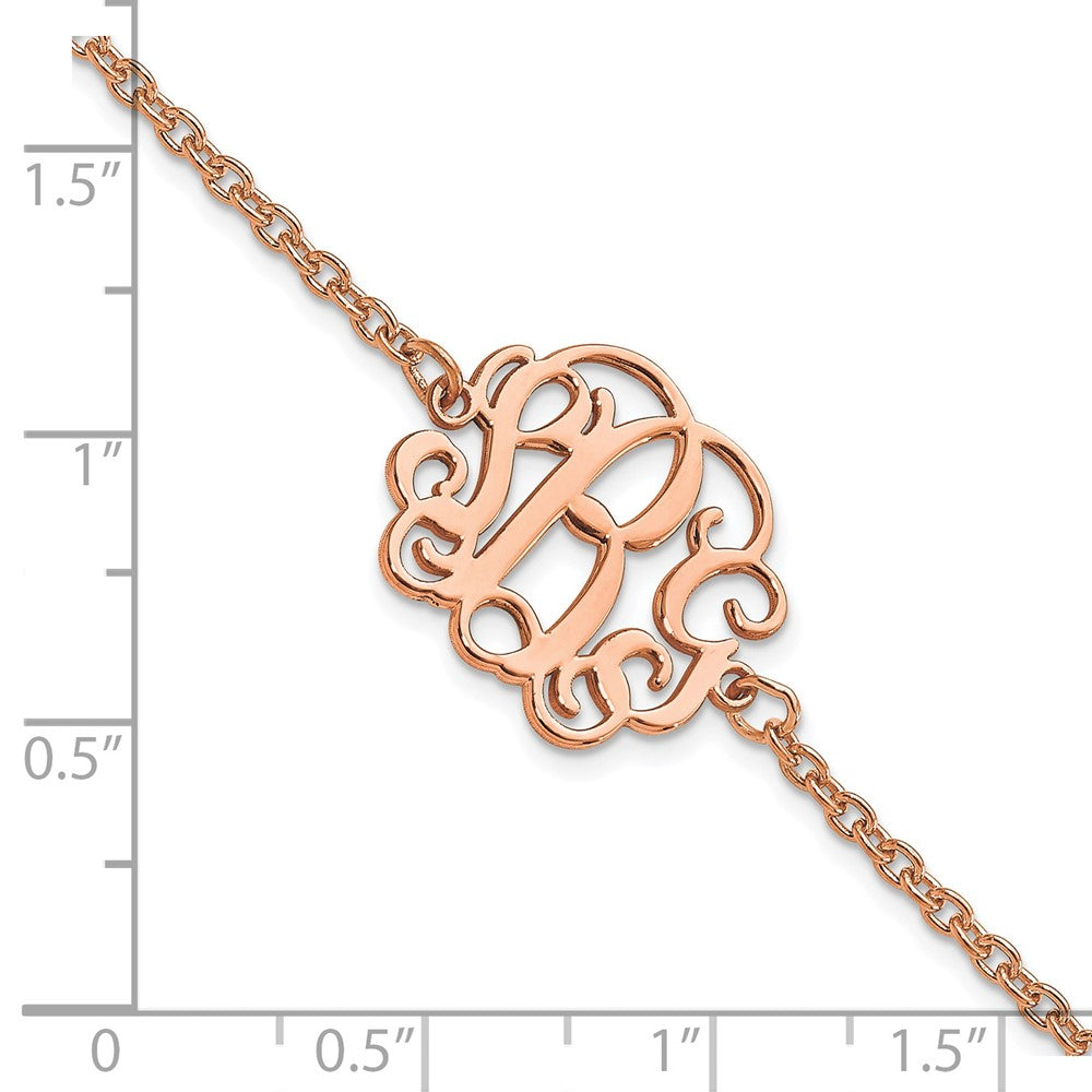 Sterling Silver/Rose-plated Monogram Bracelet XNA1265RP