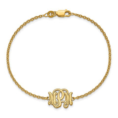 Sterling Silver/Gold-plated Etched Monogram Bracelet XNA1266GP