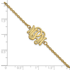 Sterling Silver/Gold-plated Etched Monogram Bracelet XNA1266GP
