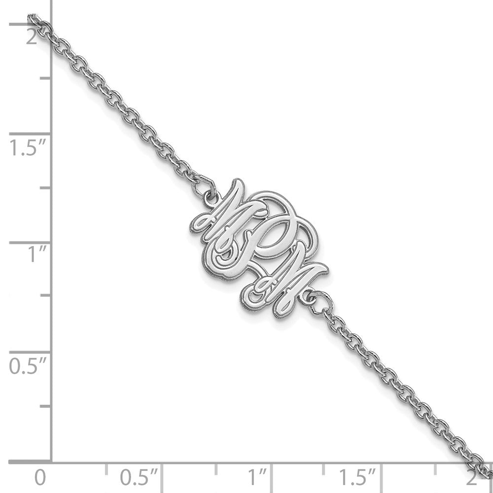 Sterling Silver/Rhodium-plated Etched Monogram Bracelet XNA1266SS