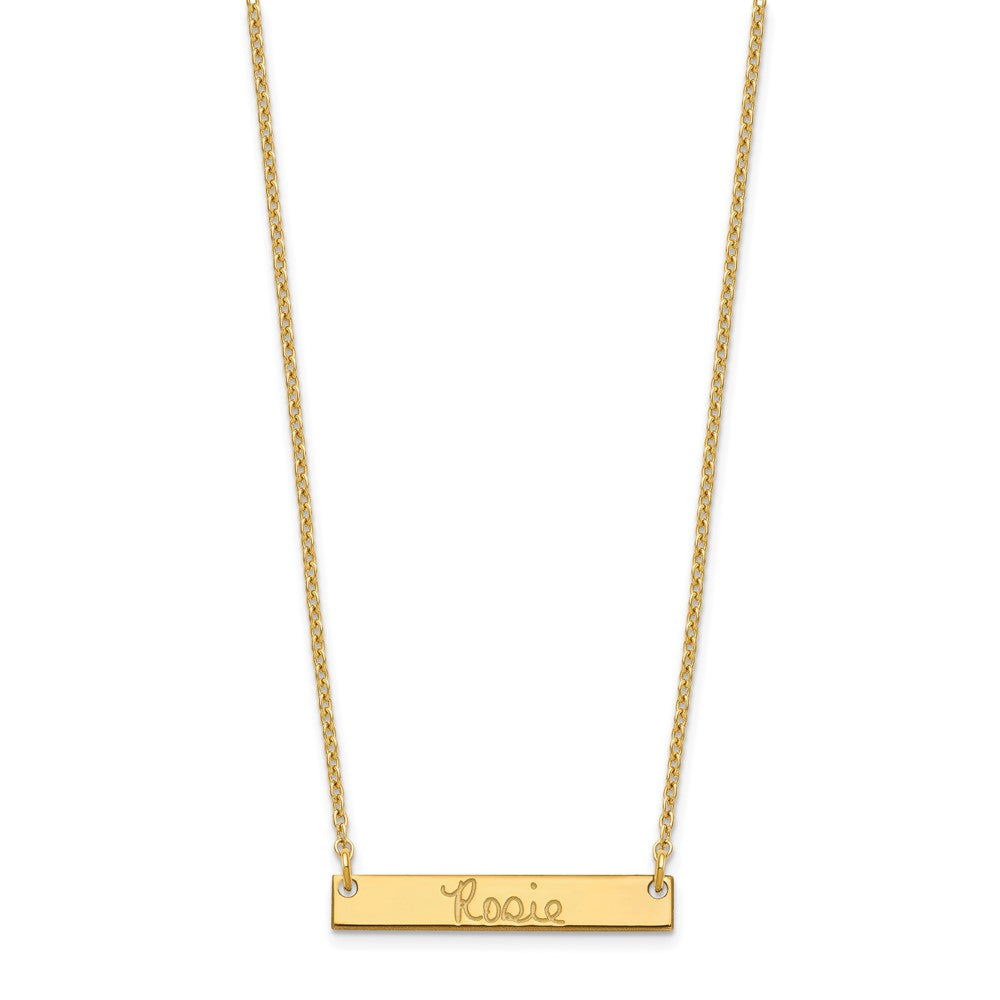 Sterling Silver/Gold-plated Small Signature Bar Necklace XNA1273GP