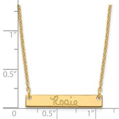 Sterling Silver/Gold-plated Small Signature Bar Necklace XNA1273GP
