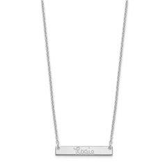 Sterling Silver/Rhodium-plated Small Signature Bar Necklace XNA1273SS