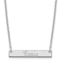Sterling Silver/Rhodium-plated Small Signature Bar Necklace XNA1273SS
