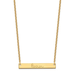 Sterling Silver/Gold-plated Medium Signature Bar Necklace XNA1274GP