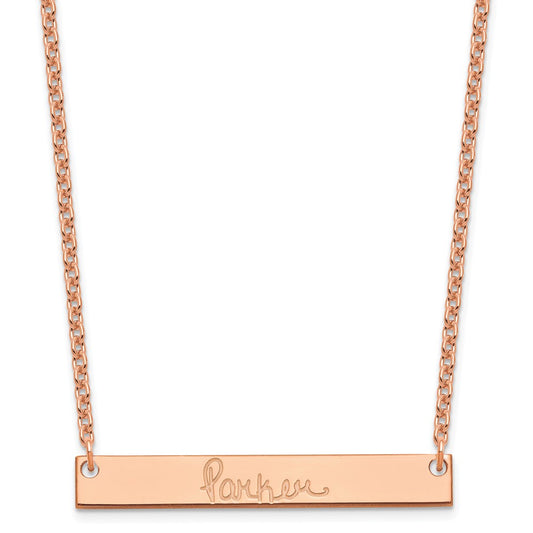 Sterling Silver/Rose-plated Medium Signature Bar Necklace XNA1274RP