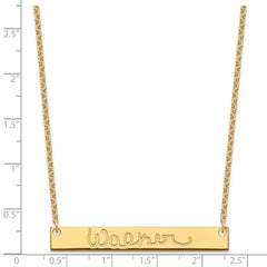 Sterling Silver/Gold-plated Large Signature Bar Necklace XNA1275GP