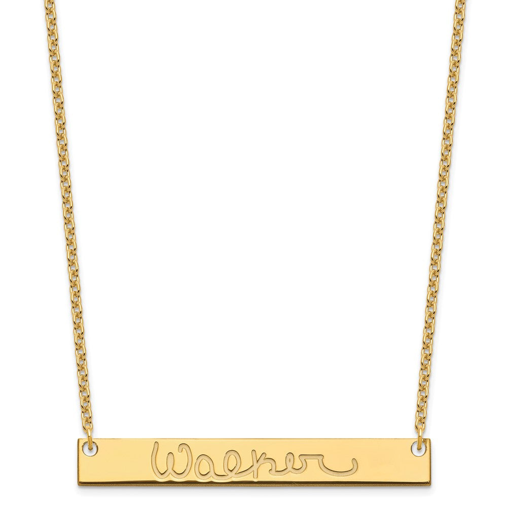 Sterling Silver/Gold-plated Large Signature Bar Necklace XNA1275GP