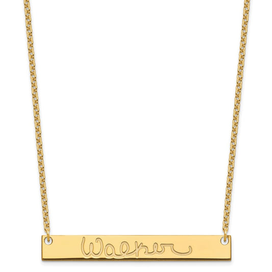 Sterling Silver/Gold-plated Large Signature Bar Necklace XNA1275GP