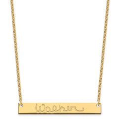 Sterling Silver/Gold-plated Large Signature Bar Necklace XNA1275GP