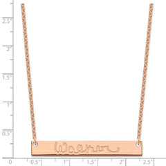 Sterling Silver/Rose-plated Large Signature Bar Necklace XNA1275RP