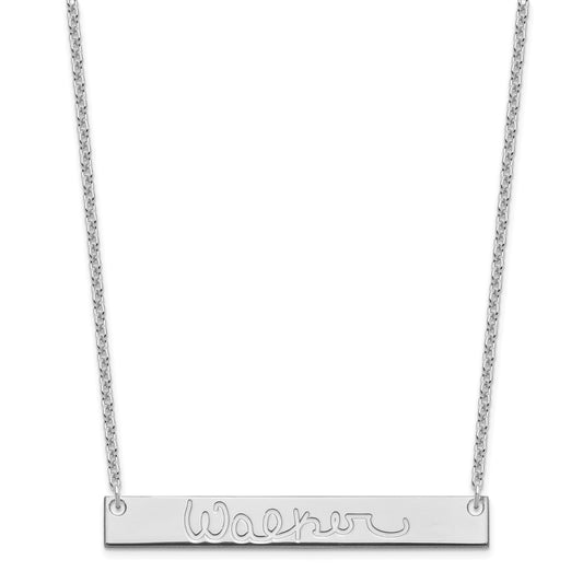 Sterling Silver/Rhodium-plated Large Signature Bar Necklace XNA1275SS