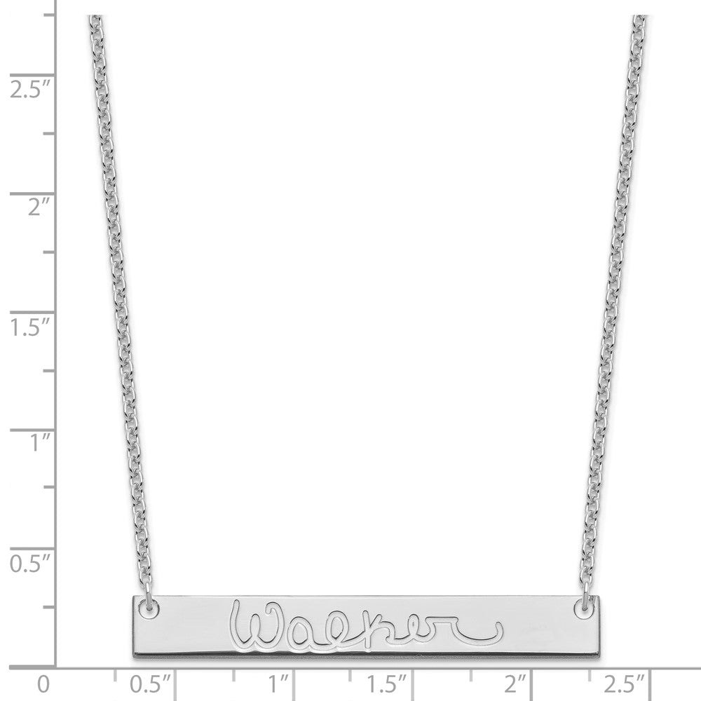 Sterling Silver/Rhodium-plated Large Signature Bar Necklace XNA1275SS