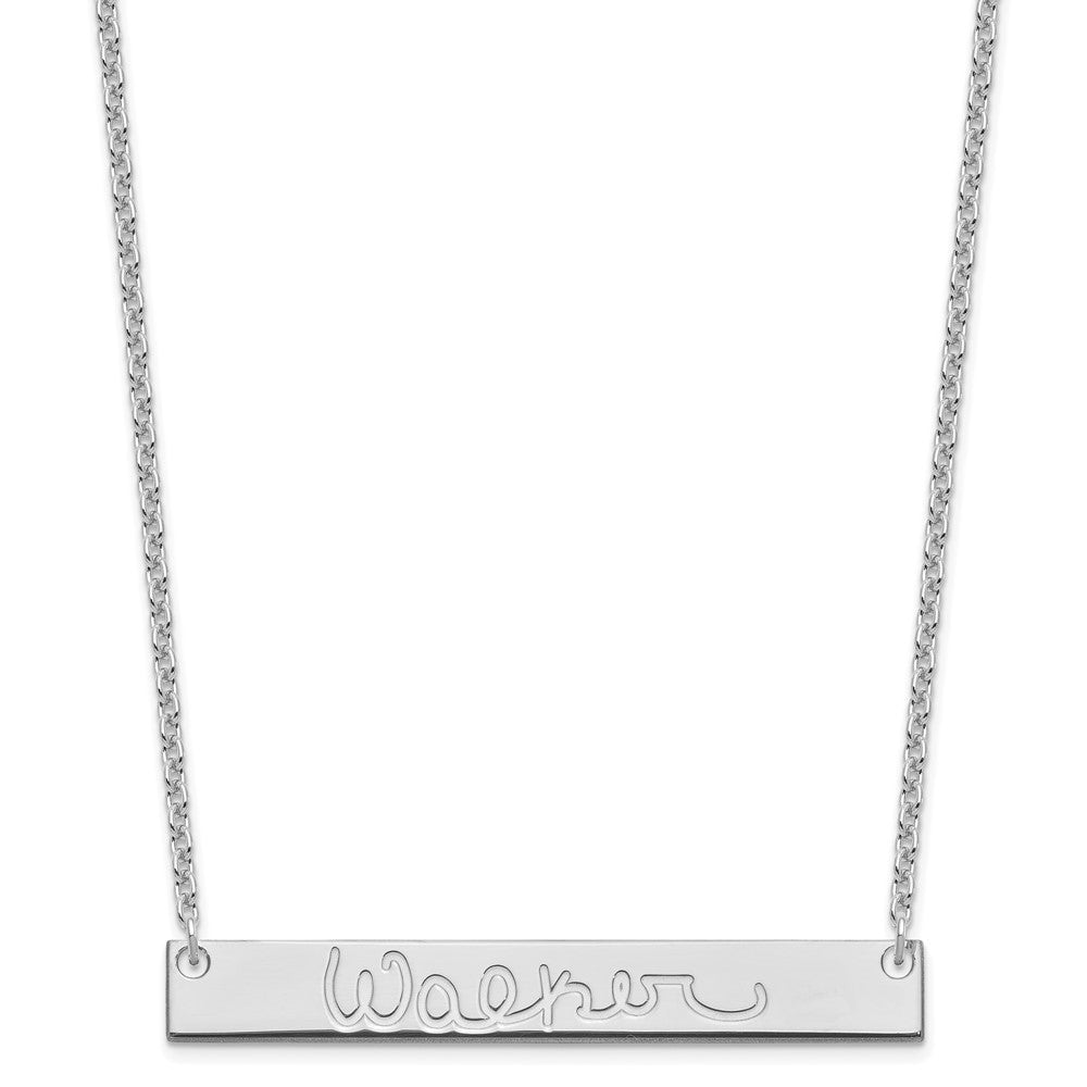 Sterling Silver/Rhodium-plated Large Signature Bar Necklace XNA1275SS