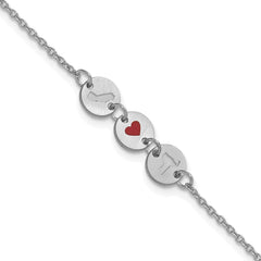Sterling Silver/Rhodium-plated State Heart State Disc Bracelet XNA1524SS