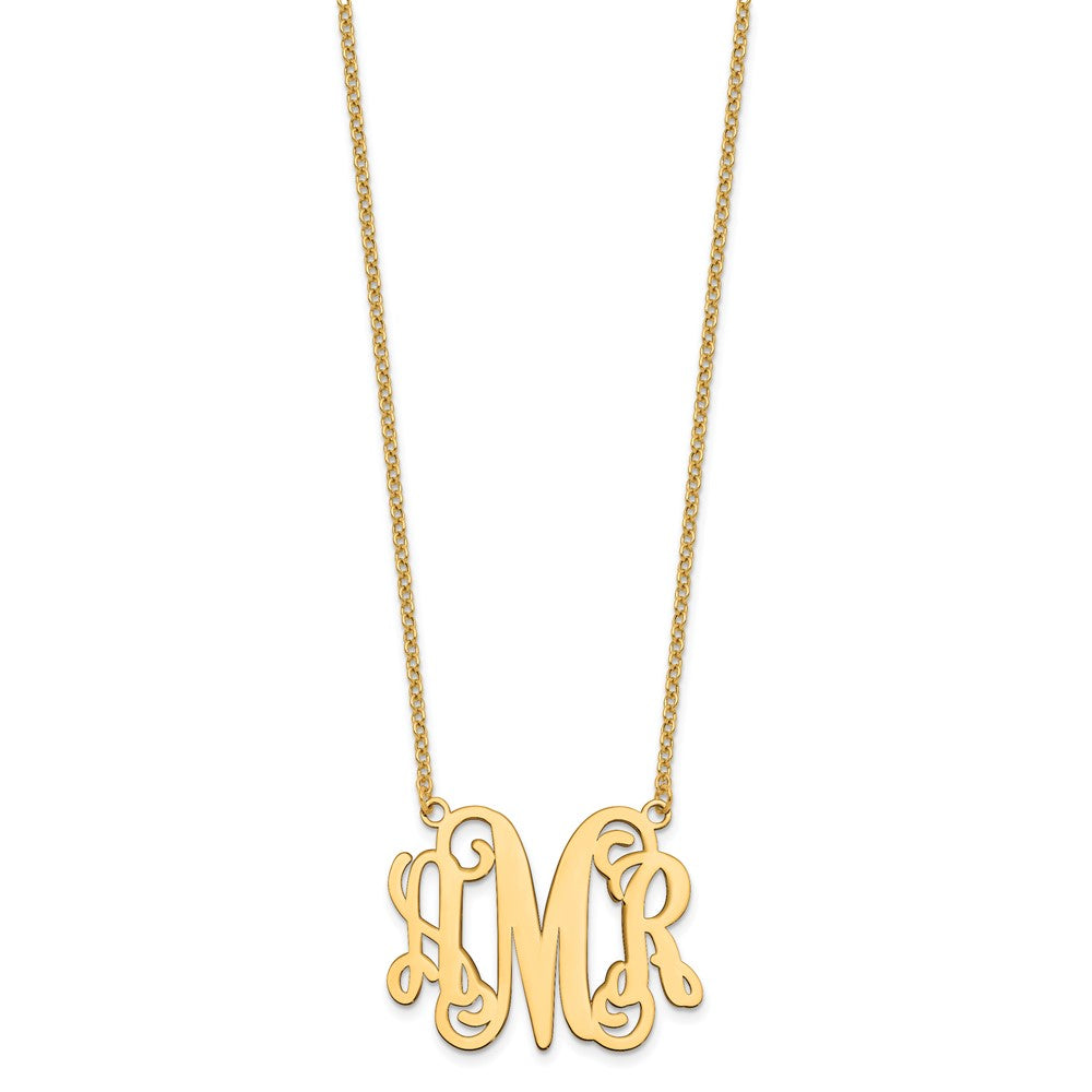 Sterling Silver/Gold-plated Monogram Necklace XNA502GP