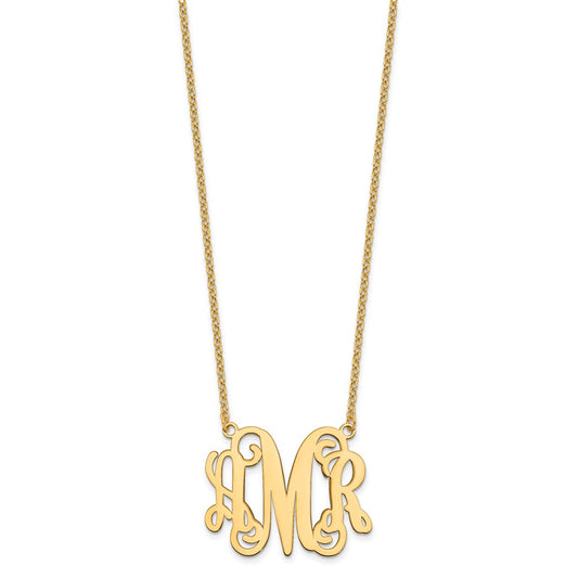 Sterling Silver/Gold-plated Monogram Necklace XNA502GP