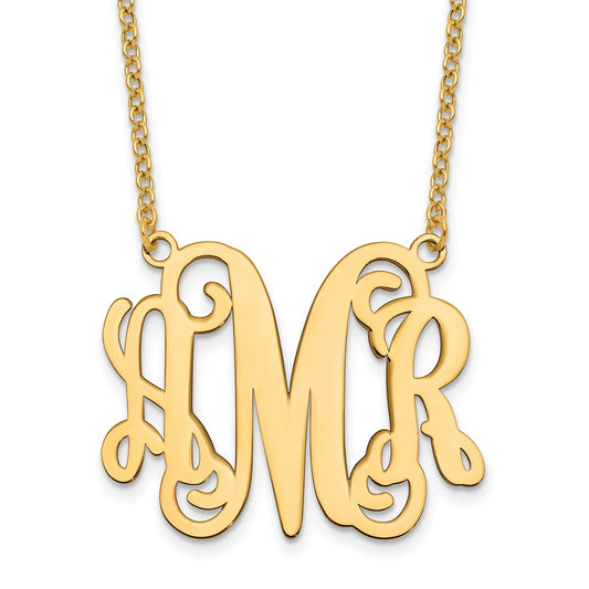 Sterling Silver/Gold-plated Monogram Necklace XNA502GP