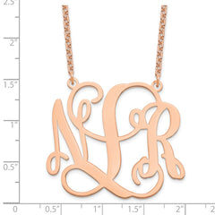 Sterling Silver/Rose-plated Monogram Necklace XNA502RP