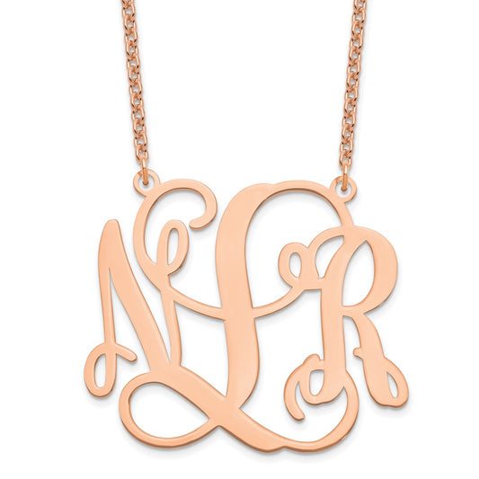 Sterling Silver/Rose-plated Monogram Necklace XNA502RP