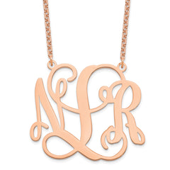 Sterling Silver/Rose-plated Monogram Necklace XNA502RP