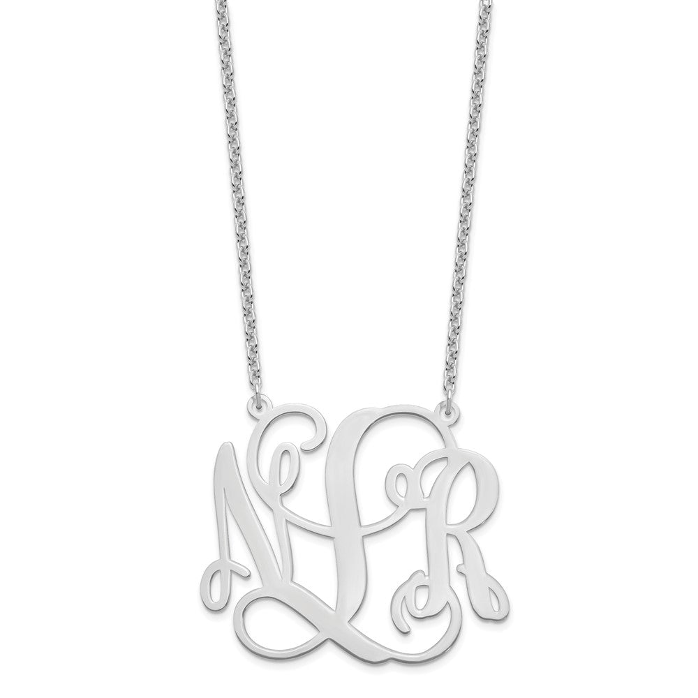 Sterling Silver/Rhodium-plated Monogram Necklace XNA502SS